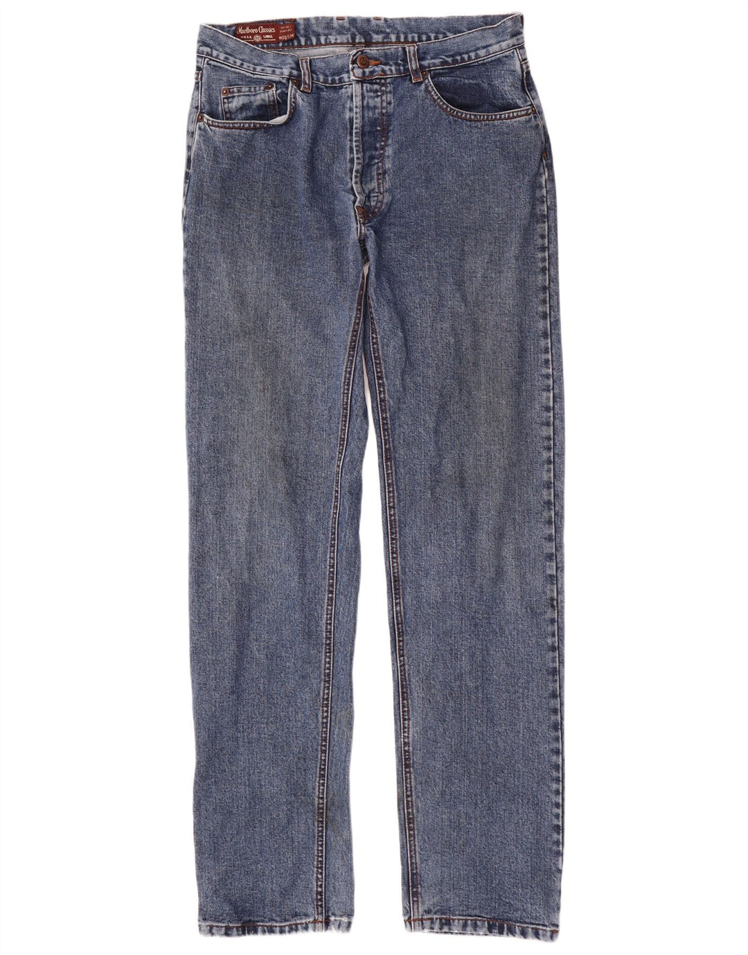 Мужские прямые джинсы MARLBORO CLASSICS W33 L34 синие, хлопок