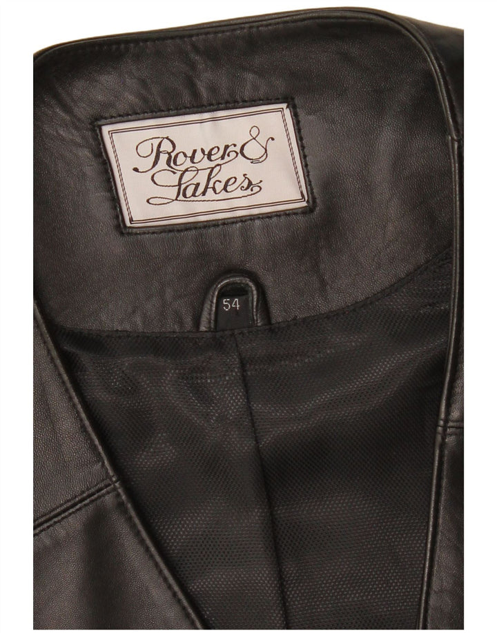 Жилет мужской кожаный ROVER&LAKES IT 54 XL Черный кожаный