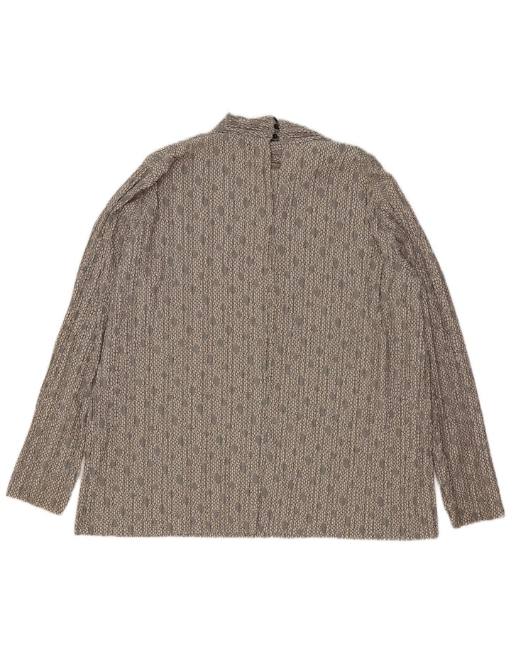 Женская блузка оверсайз с длинным рукавом Zara UK 14, средний серый с геометрическим рисунком