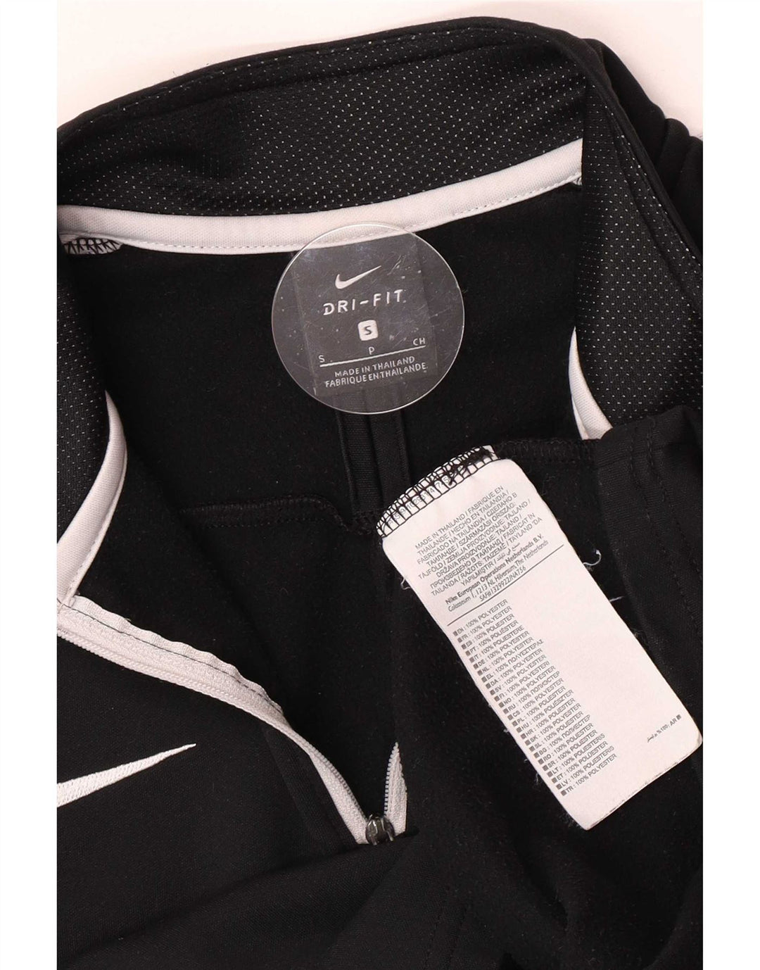 Мужской пуловер с воротником на молнии Nike Dri Fit, маленький черный цветной блок