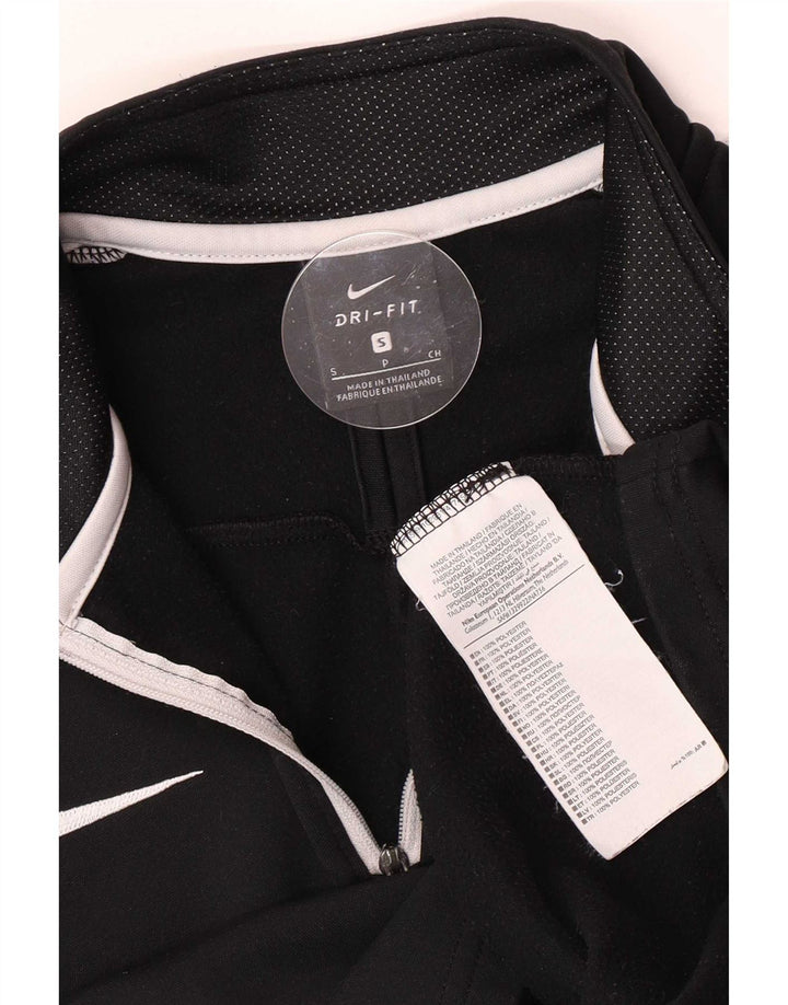 Мужской пуловер с воротником на молнии Nike Dri Fit, маленький черный цветной блок