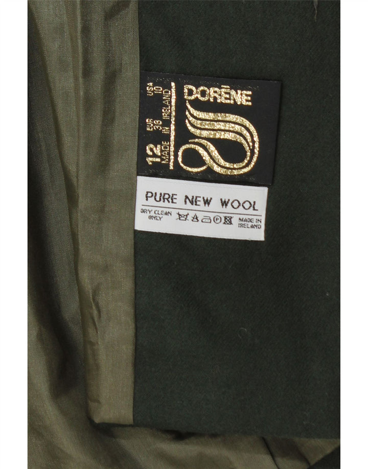 DORENE Womens 4 Button Blazer Jacket UK 12 Medium  Green New Wool