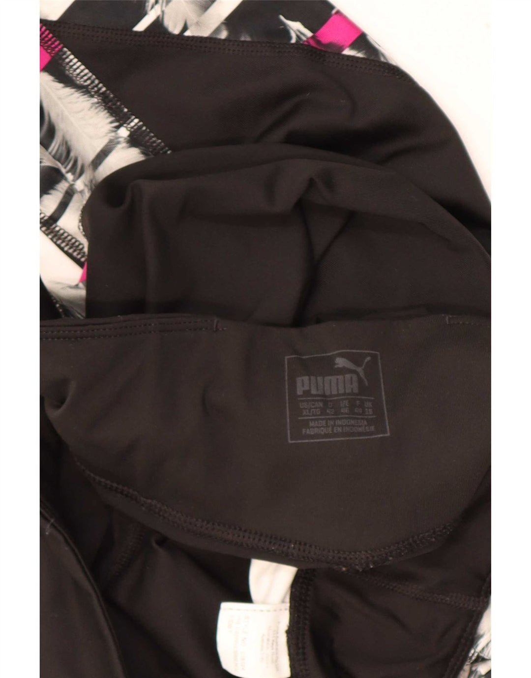 Женские леггинсы Puma UK 18 XL, черные с геометрическим рисунком