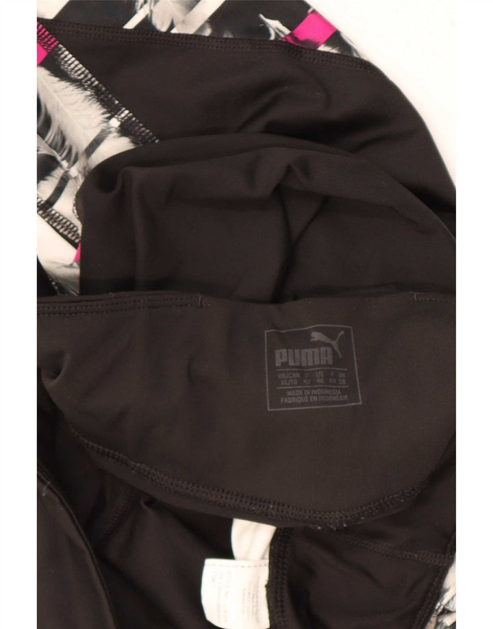 Женские леггинсы Puma UK 18 XL, черные с геометрическим рисунком