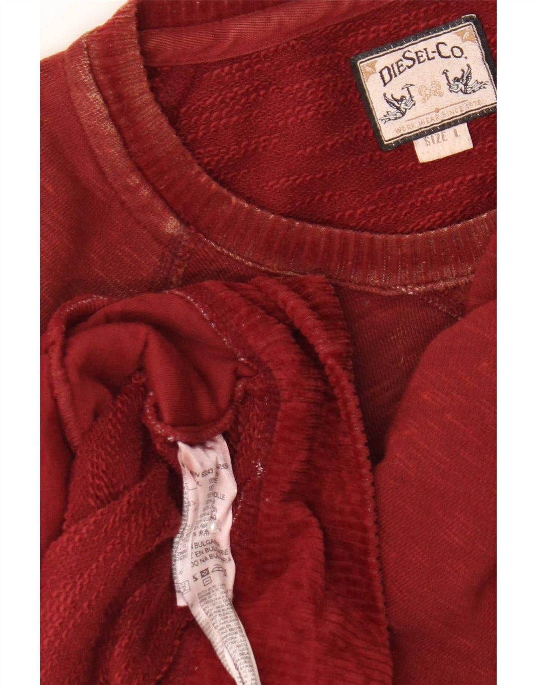 Мужской джемпер Diesel, большой бордовый, хлопок
