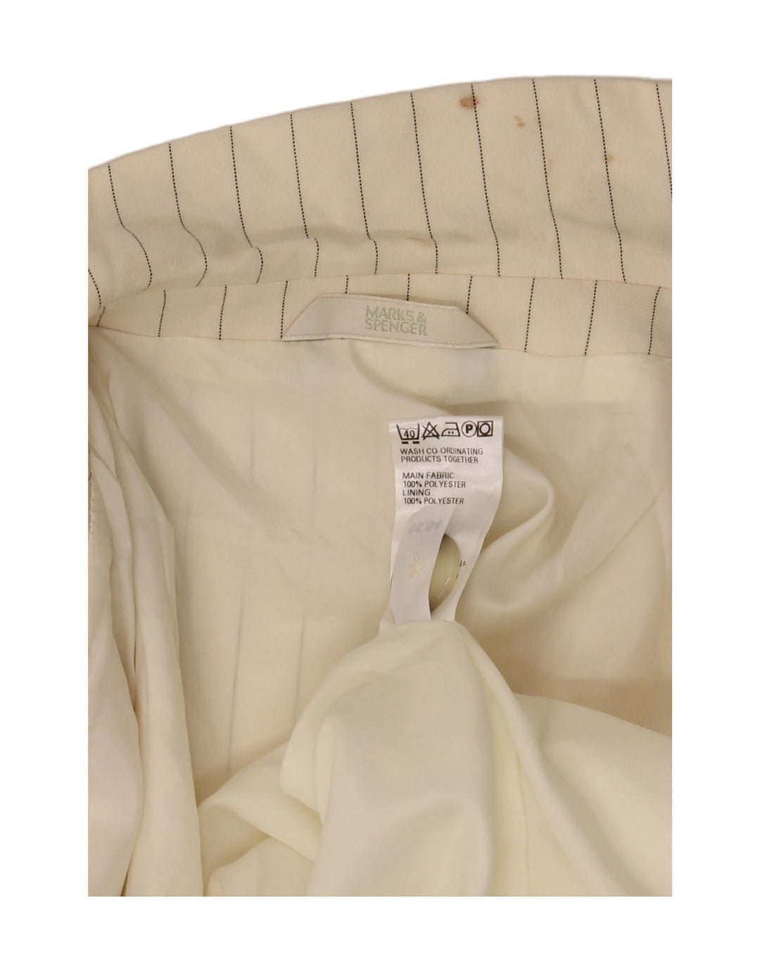 Женский пиджак с 2 пуговицами Marks & Spencer UK 20 2XL, белая полоска