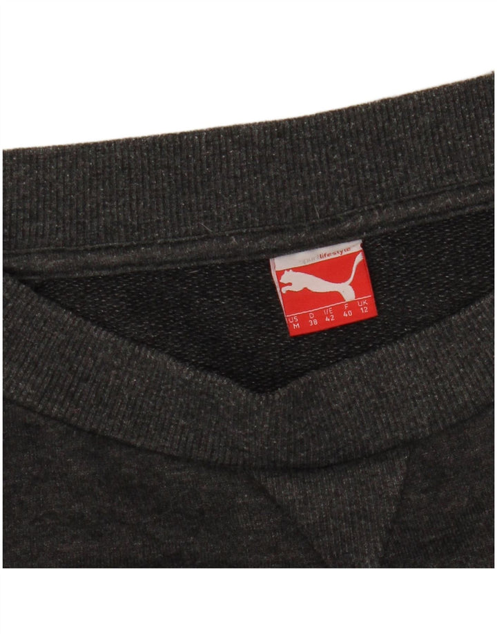 PUMA Женский свитер с коротким рукавом с рисунком UK 12 Средний серый