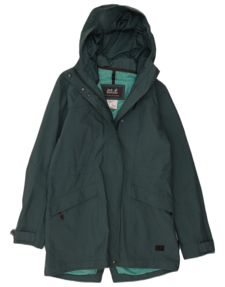JACK WOLFSKIN Женский плащ с капюшоном UK 8/10 Маленький Зеленый Полиамид