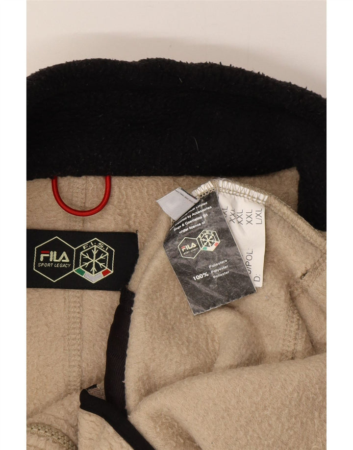 Мужская флисовая куртка FILA UK 44 2XL бежевый полиэстер с цветными блоками