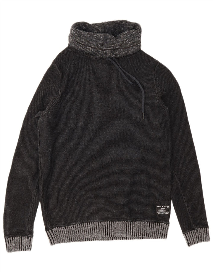JACK & JONES Мужской джемпер с высоким воротником, маленький серый