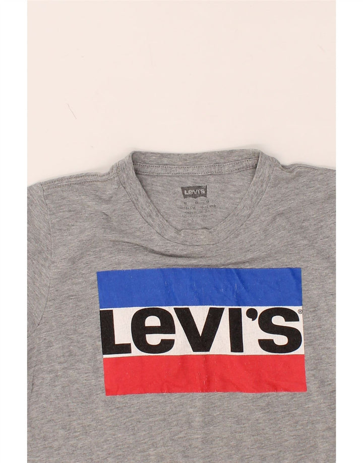 LEVI'S Boys Graphic T-Shirt Top 10-11 Years Medium Grey Vintage Levi's and Second-Hand Levi's from Messina Hembry 