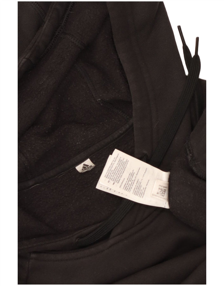 Мужской джемпер с капюшоном Adidas среднего размера, черный, хлопок