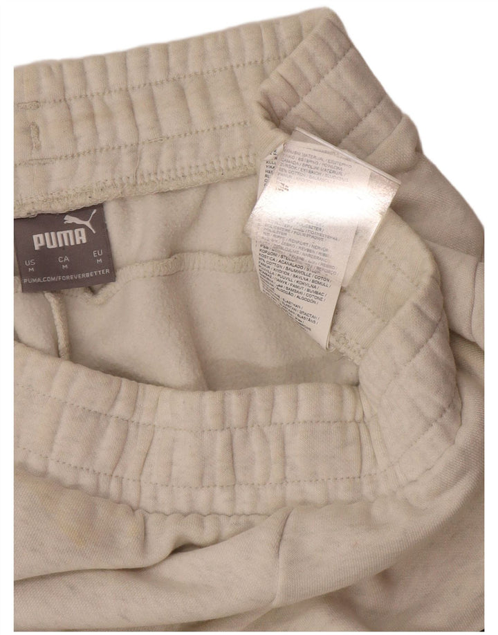 Мужские спортивные брюки Puma, джоггеры, средний белый хлопок, хлопок