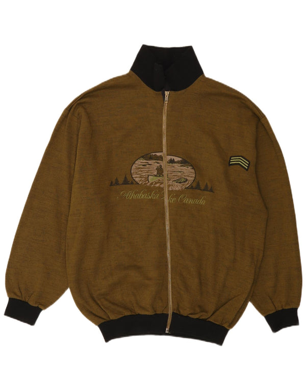 VINTAGE Мужской кардиган с графическим рисунком, большой цвет хаки, цветные блоки