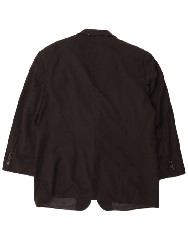 HUGO BOSS Mens 2 Button Blazer Jacket EU 56 3XL Black New Wool