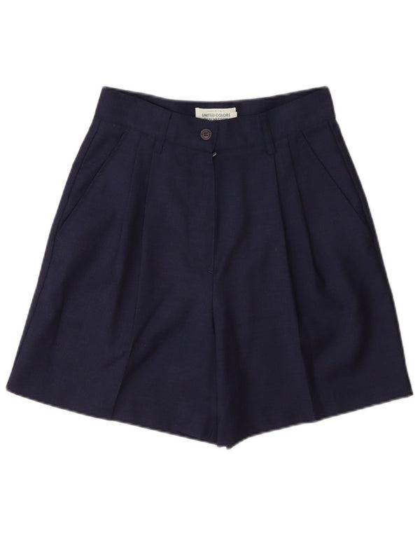 Benetton Женские повседневные шорты с завышенной талией IT 40 Small W26 Темно-синие