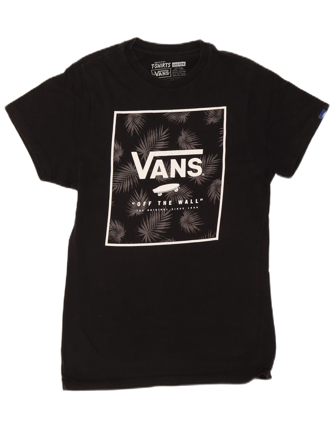 Мужская футболка с рисунком на заказ VANS, маленький черный хлопковый топ