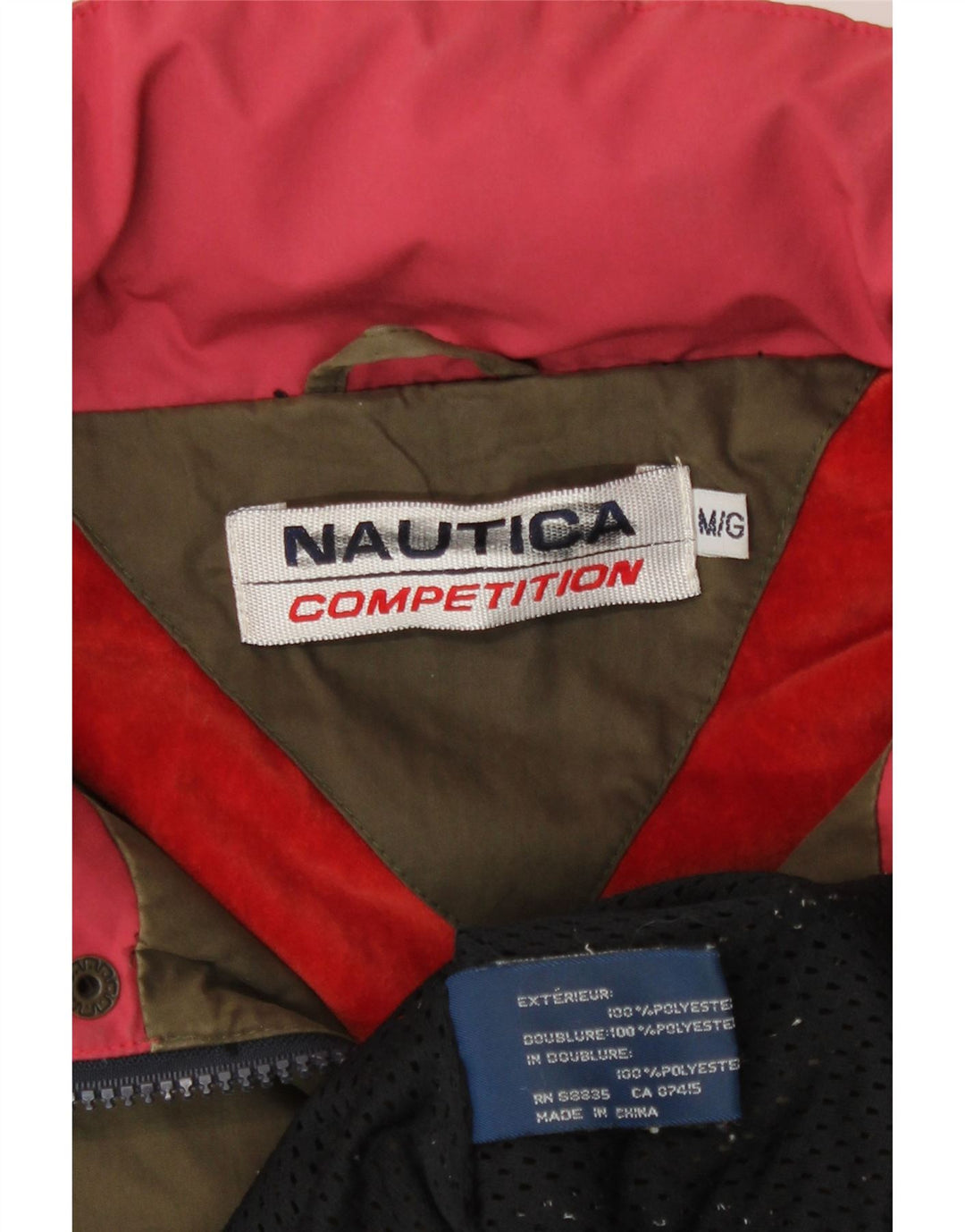 Мужская дождевик с капюшоном Nautica UK 38, средний цвет хаки, полиэстер