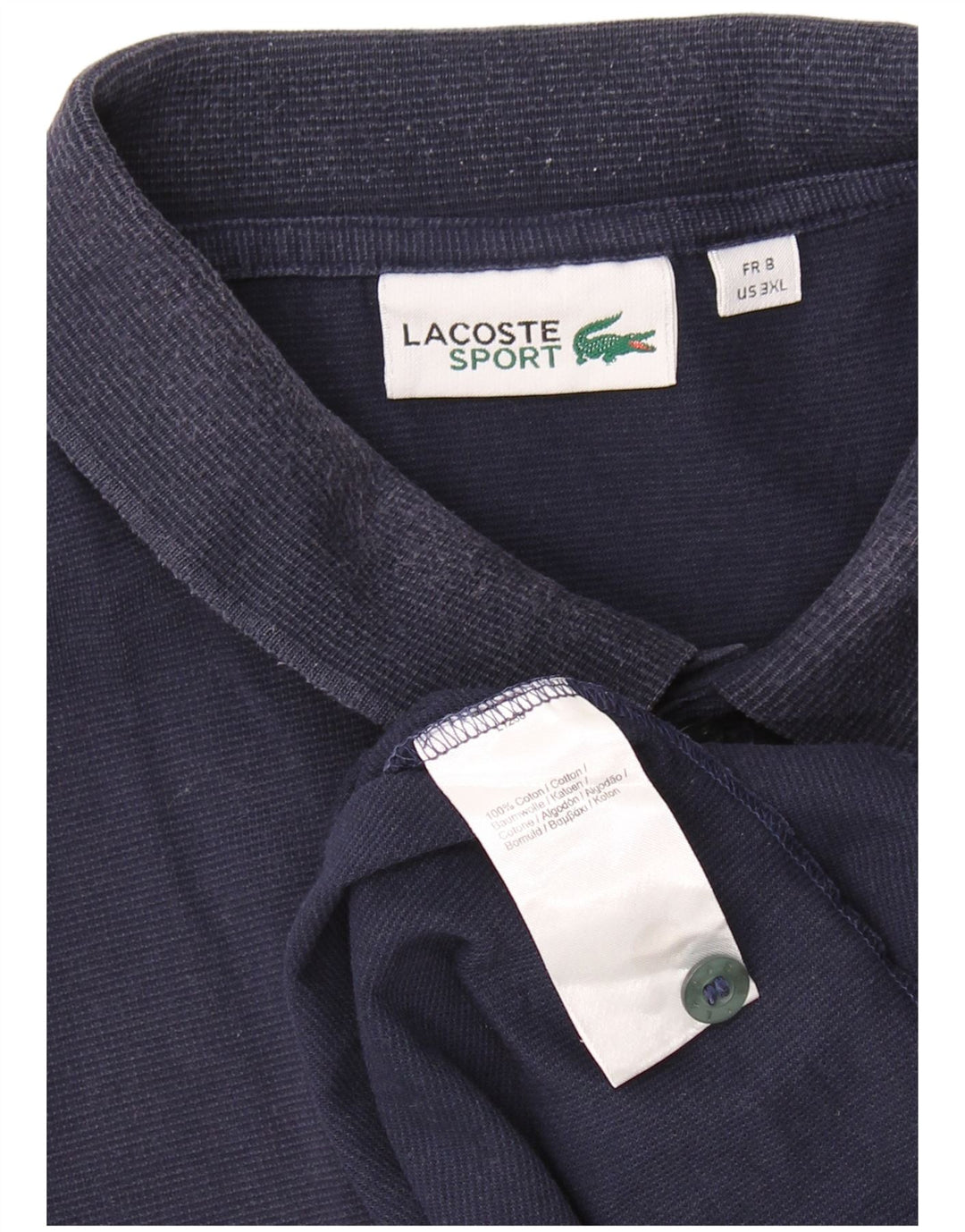 Мужская рубашка-поло LACOSTE, размер 8, 3XL, темно-синяя, хлопок