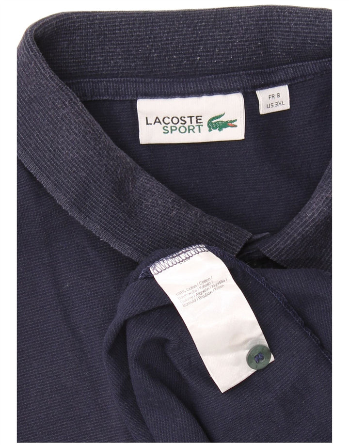 Мужская рубашка-поло LACOSTE, размер 8, 3XL, темно-синяя, хлопок