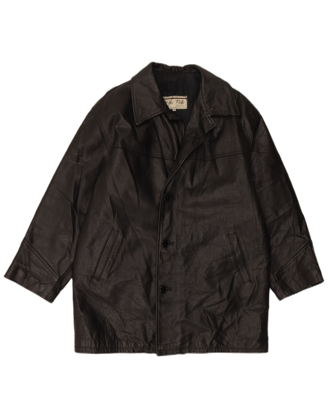 Мужская кожаная куртка VINTAGE IT 48 Medium Black Leather