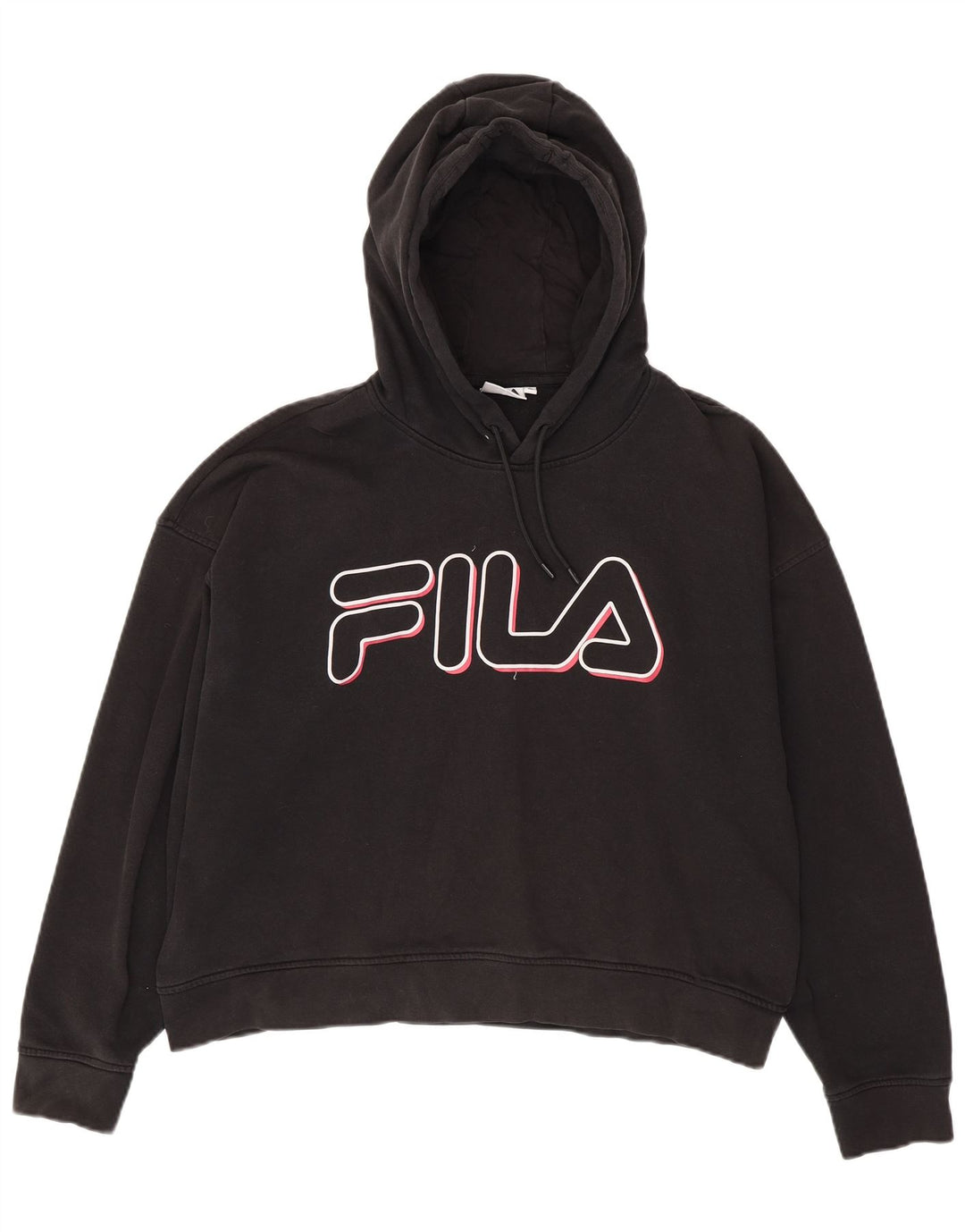 FILA Женский свободный джемпер с капюшоном с рисунком UK 18 XL, черный хлопок