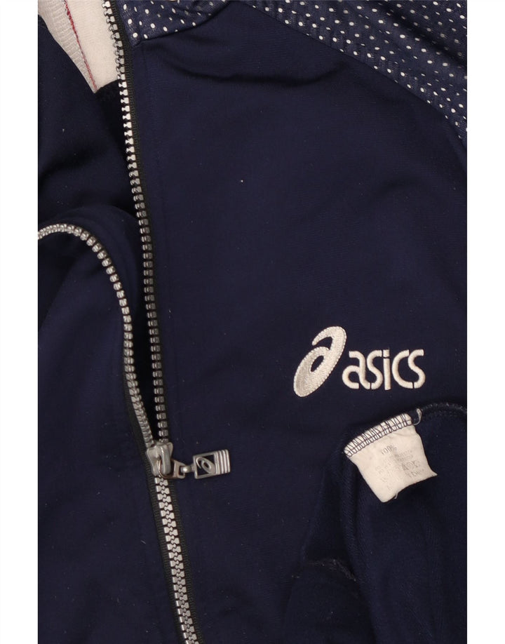Мужская спортивная куртка Asics UK 40, большая темно-синяя, полиэстер с цветными блоками