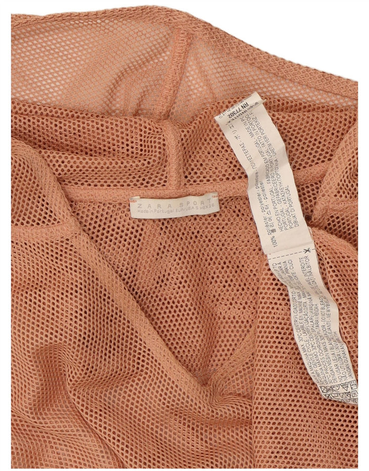 Zara Женский оверсайзный пуловер с капюшоном, спортивный костюм, верхняя куртка, Великобритания, 10, маленький розовый