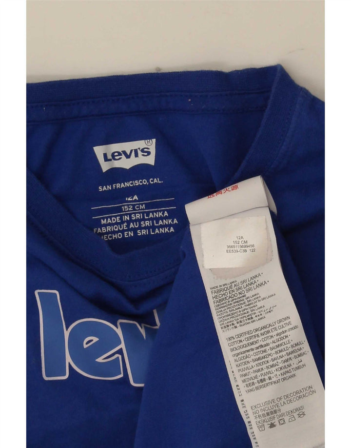 Футболка с рисунком Levi's для мальчиков, 11–12 лет, синяя, хлопок