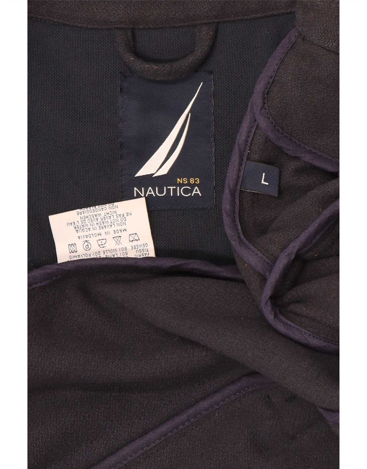 Мужское бушлат Nautica UK 40, большой темно-синий, полиамид