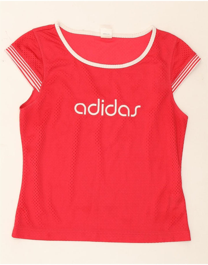 Женская футболка с рисунком Adidas Top UK 12, средний красный полиэстер