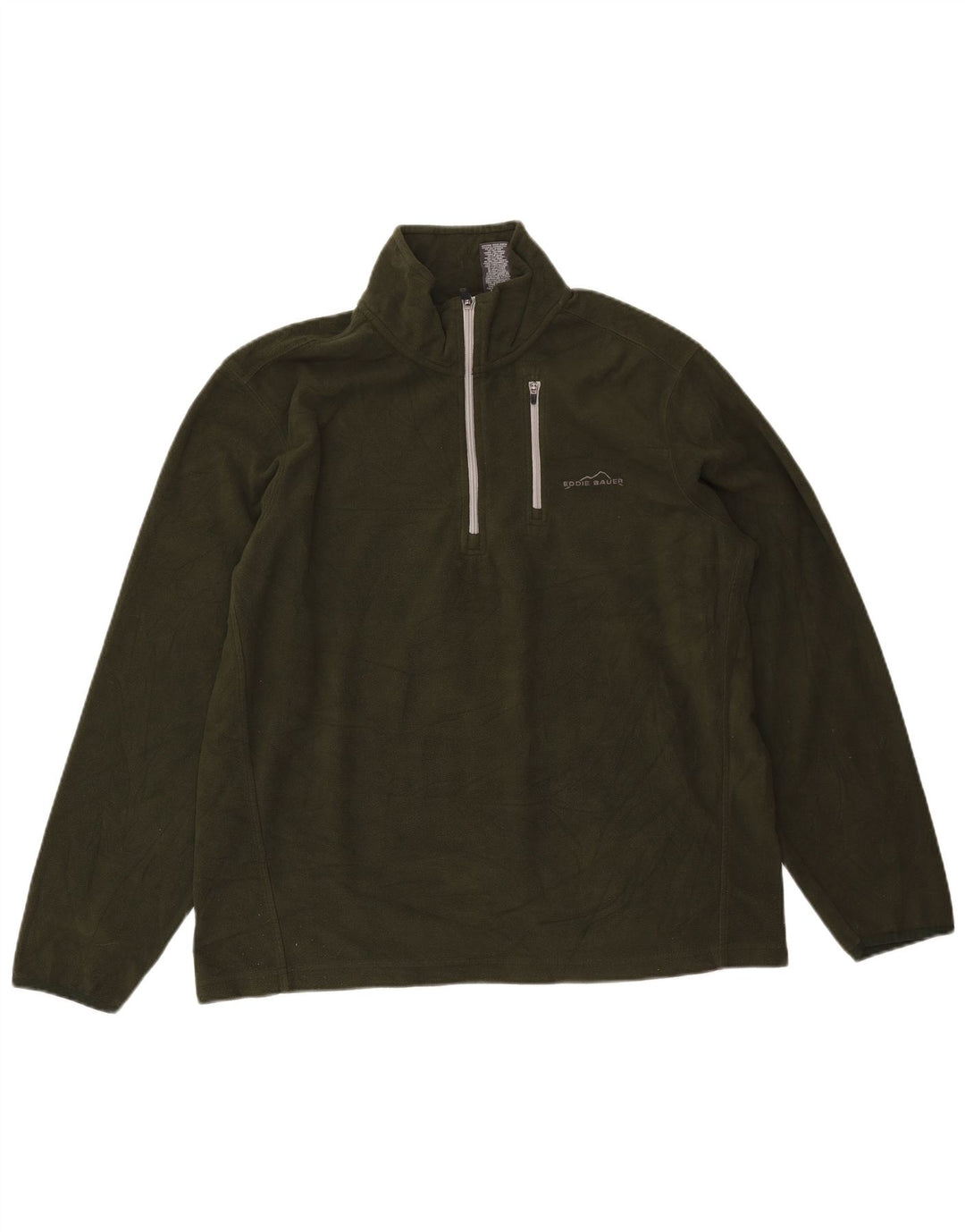Мужской флисовый джемпер с воротником на молнии Eddie Bauer, большой зеленый полиэстер