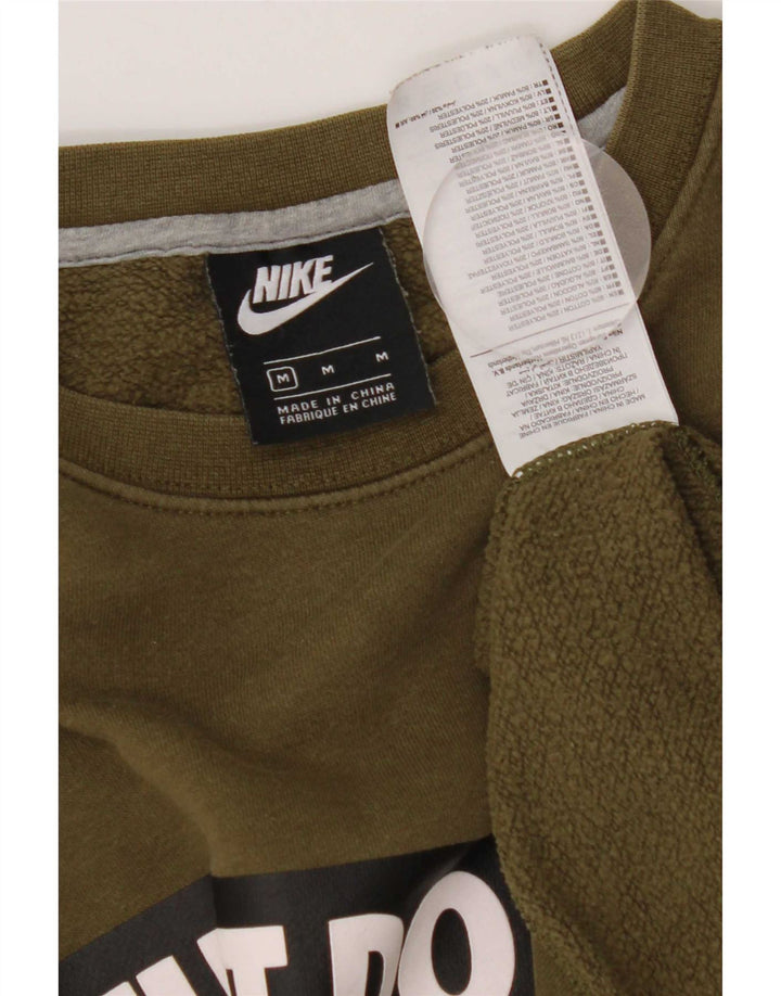 Мужской свитшот с рисунком Nike, хлопковый джемпер среднего цвета хаки
