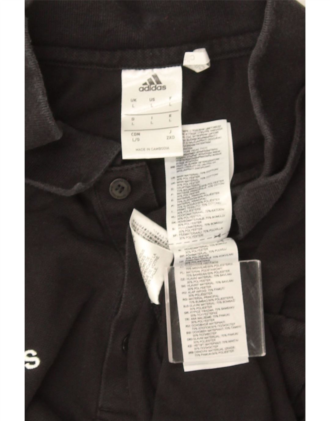 Мужская рубашка-поло Adidas Climalite, большая черная хлопковая