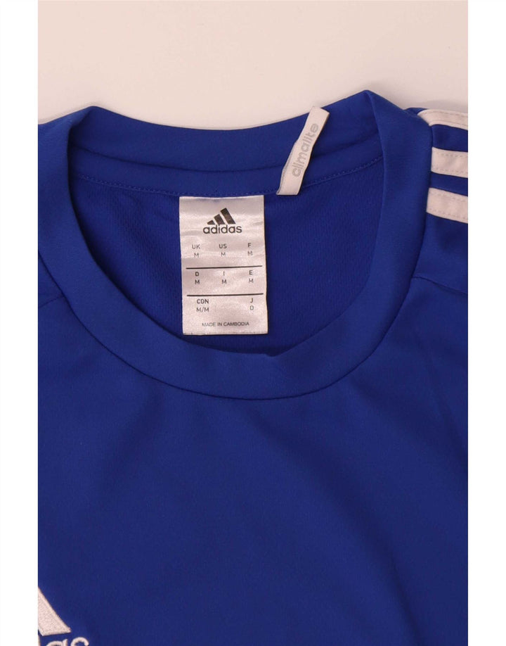 Adidas Мужская футболка Climalite Верх среднего синего цвета из полиэстера