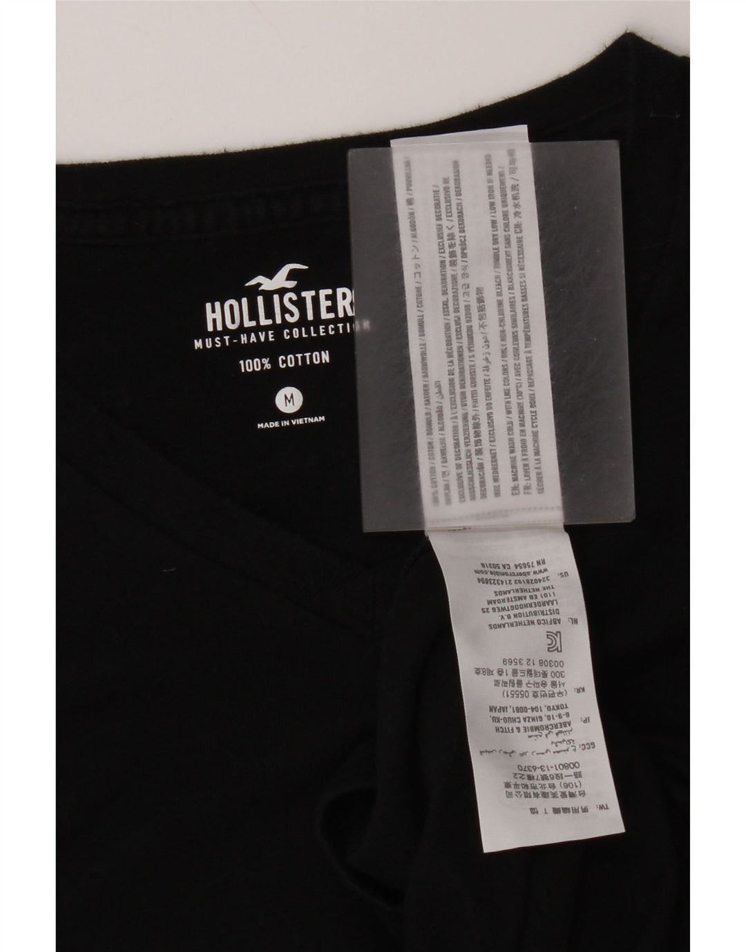 Мужская футболка Hollister Top Medium Black Cotton