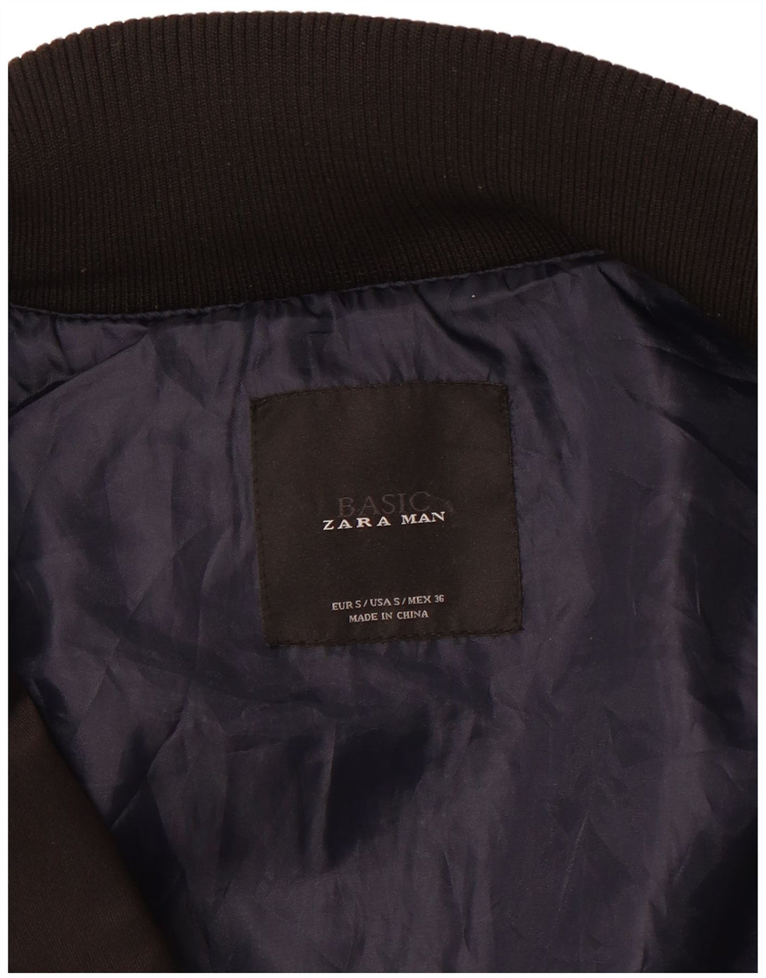 Мужская куртка-бомбер Zara UK 36, маленькая, черная в стиле милитари