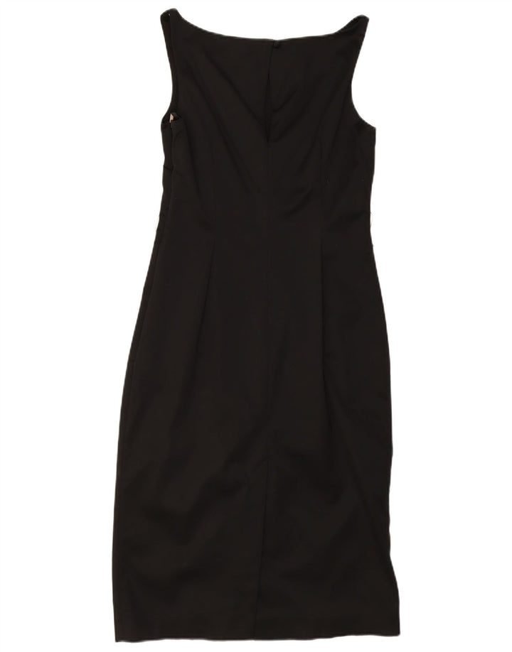 COAST Womens Sleeveless Sheath Dress UK 14 Medium Black Acetate