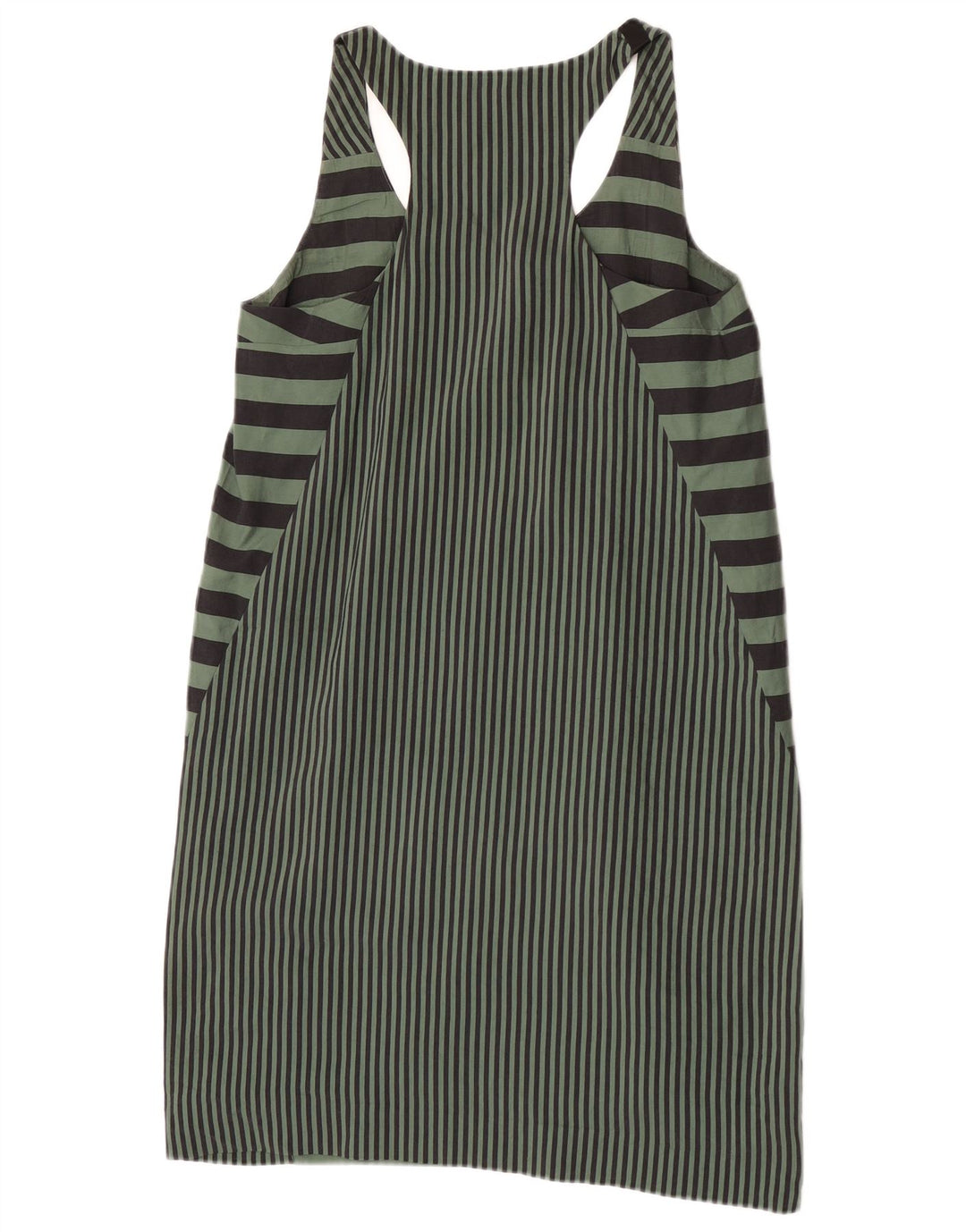 Женское платье прямого кроя без рукавов Cos EU 38, вискоза в зеленую полоску среднего размера