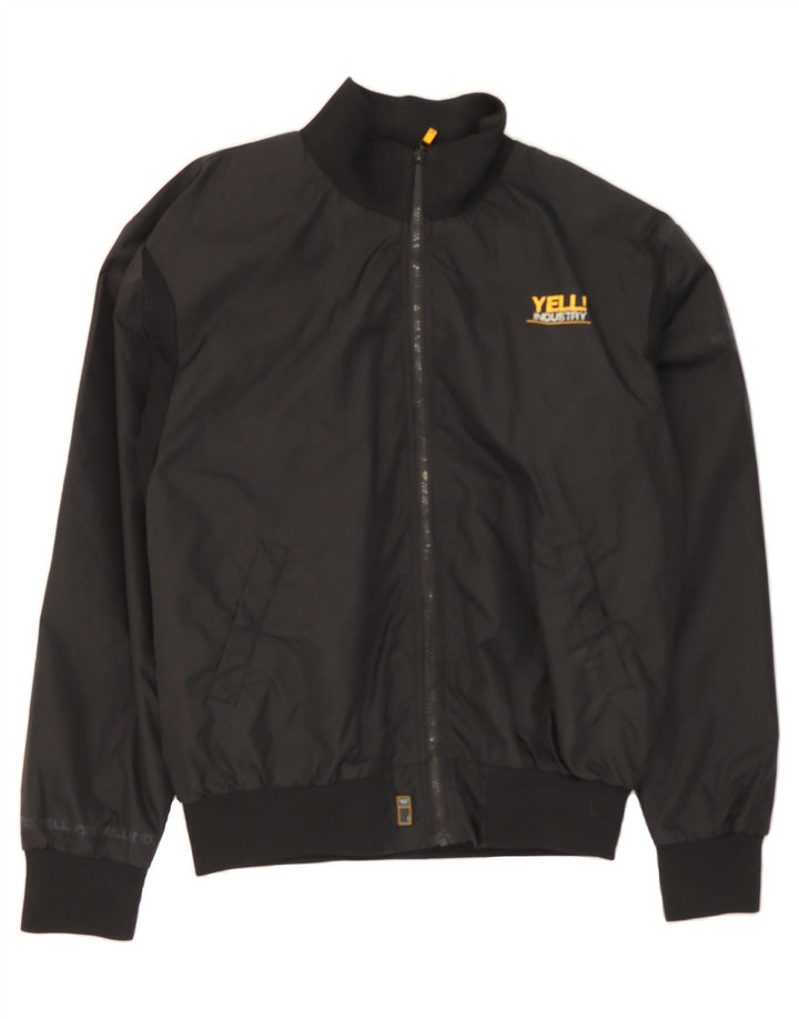 YELL! Mens Bomber Jacket UK 42 XL Black Nylon Vintage Yell! and Second-Hand Yell! from Messina Hembry 