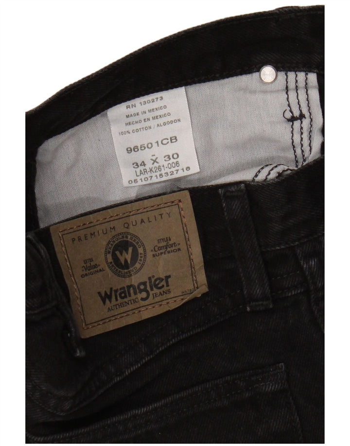 Мужские прямые джинсы Wrangler W34 L30, черный хлопок