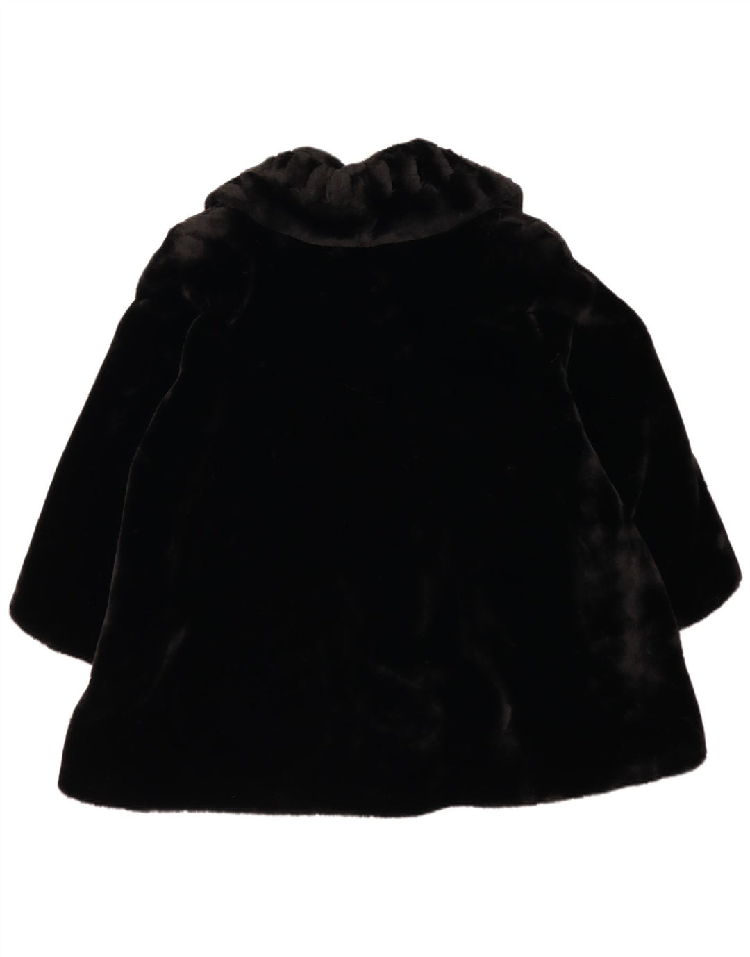 Винтажное женское пальто большого размера из искусственного меха, Великобритания, 18 XL, черный полиэстер