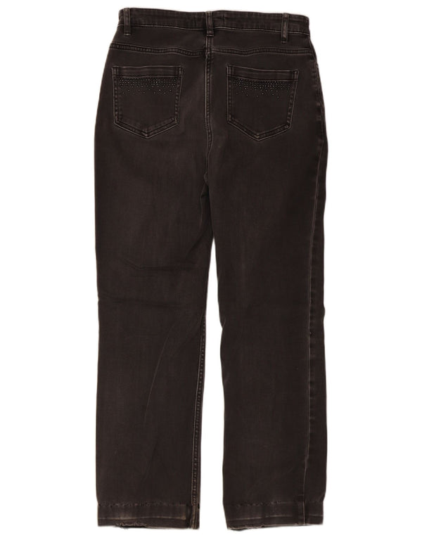 Женские прямые джинсы Marks & Spencer UK 10, маленькие W28 L26, черный хлопок