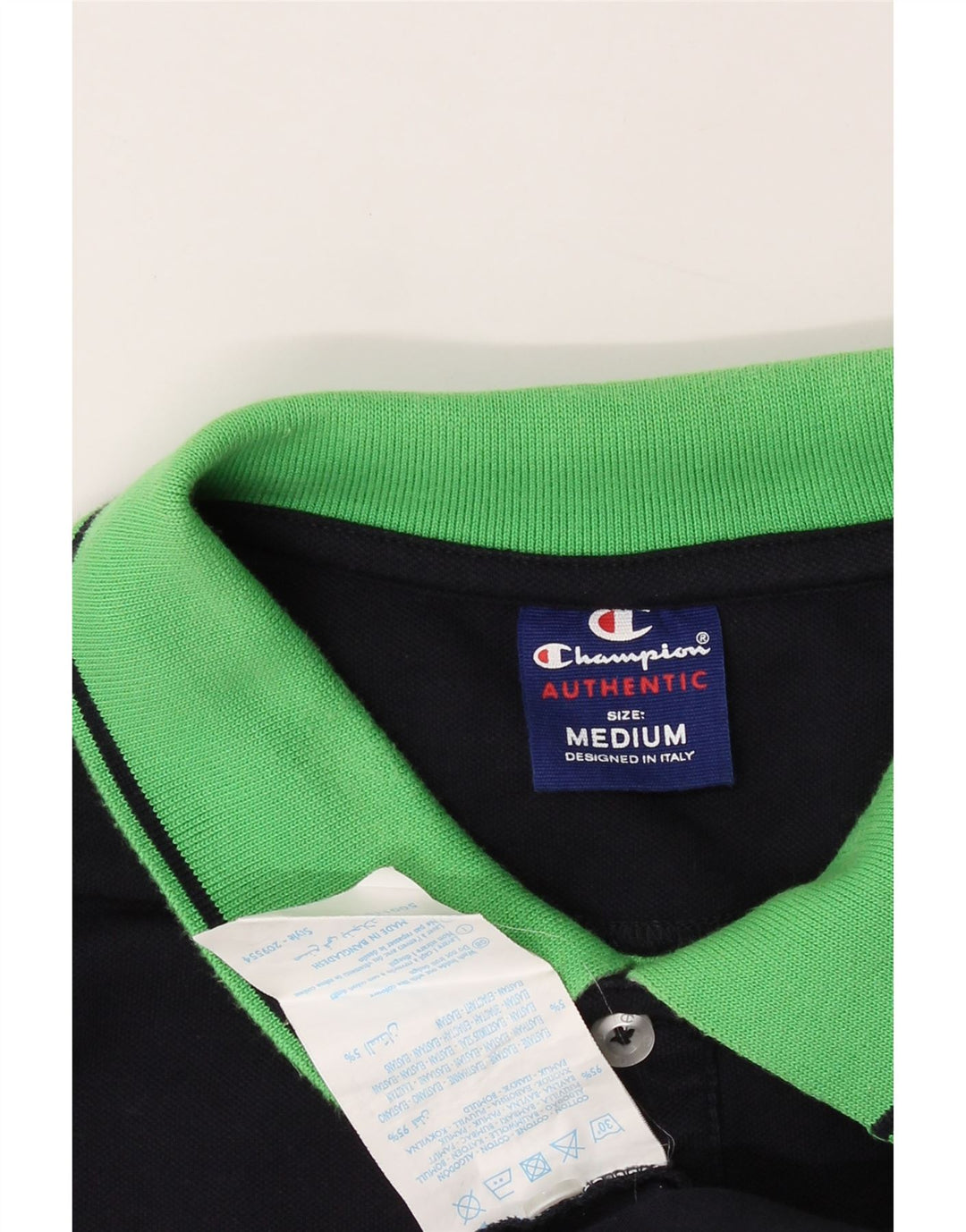 CHAMPION Mens Polo Shirt Medium Navy Blue Cotton Vintage Champion and Second-Hand Champion from Messina Hembry 