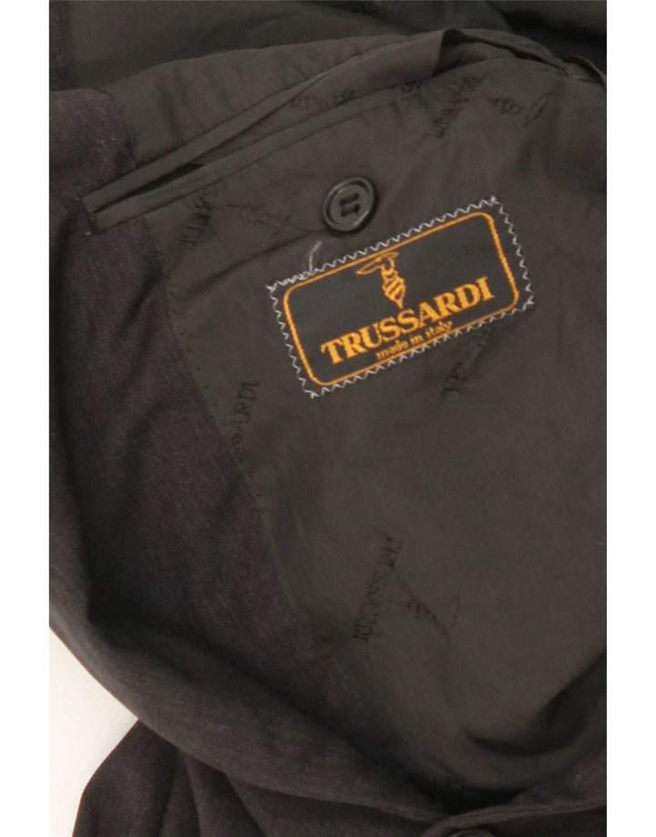 Мужской пиджак Trussardi на 2 пуговицах IT 48, средний черный из натуральной шерсти