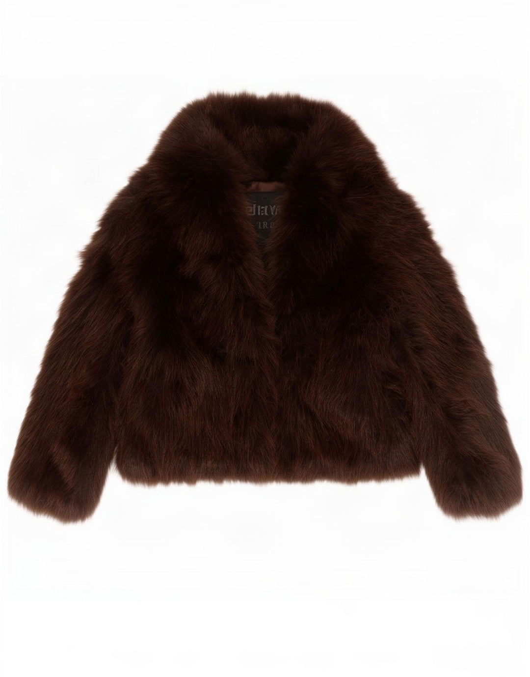Женская куртка оверсайз из искусственного меха Zara UK 14, средний коричневый полиэстер