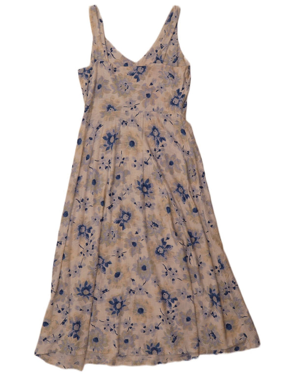 Chaps Womens Sleeveless Maxi Dress UK 12 Medium Multicoloured Floral Cotton