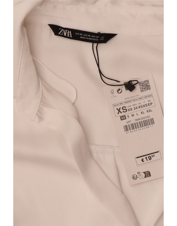 Женская рубашка оверсайз ZARA UK 6 XS, белый полиэстер