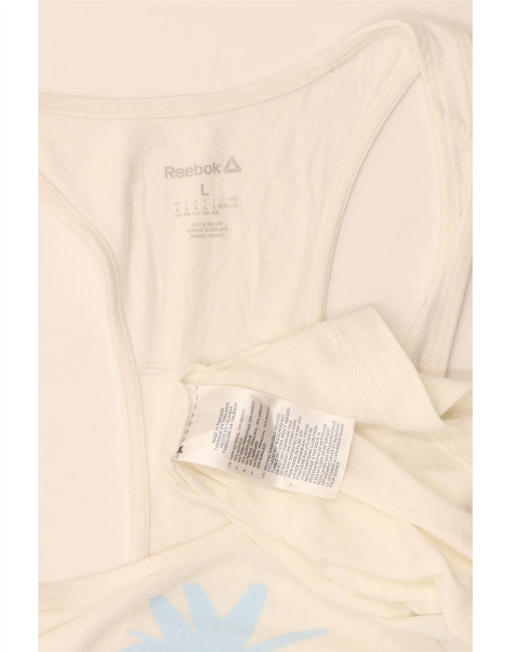 Женский жилет с рисунком REEBOK UK 16/18, большой белый модал