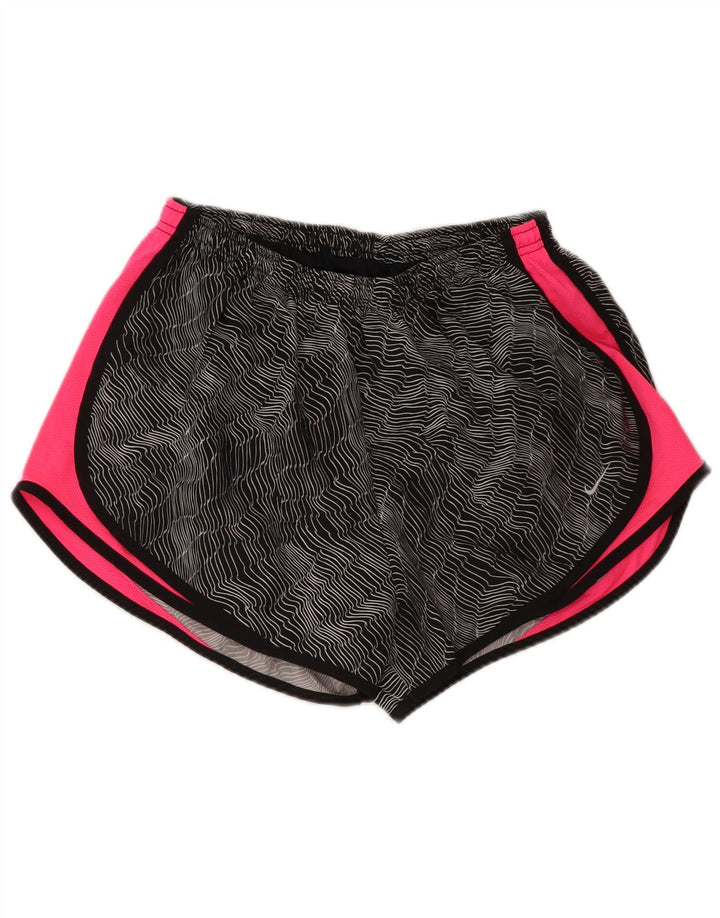 Женские спортивные шорты NIKE Dri Fit UK 16, большие черные полиэстер с цветными блоками